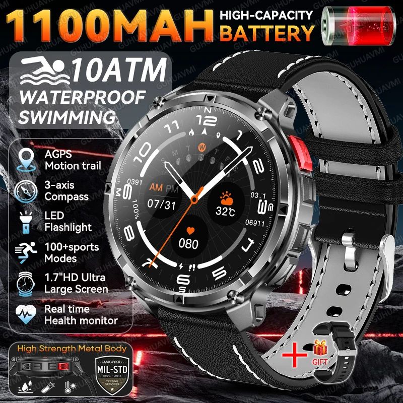 2026 TRex3 Pro GPS Smart Watch Military Waterproof AMOLED Fitness Tracker With Bluetooth Call 15