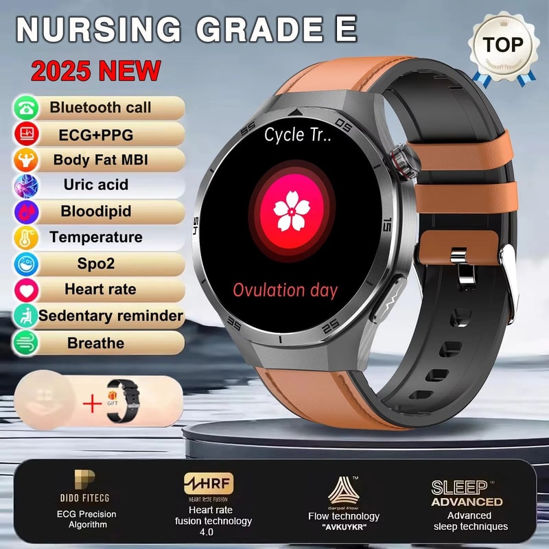 2025 ECG Health Smart Watch AMOLED Bluetooth Call Fitness Tracker With NFC Wellness Monitoring 9