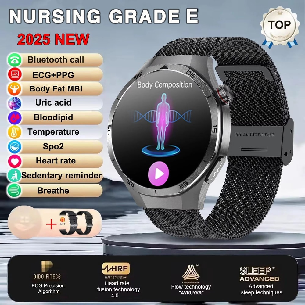 2025 ECG Health Smart Watch AMOLED Bluetooth Call Fitness Tracker With NFC Wellness Monitoring 10