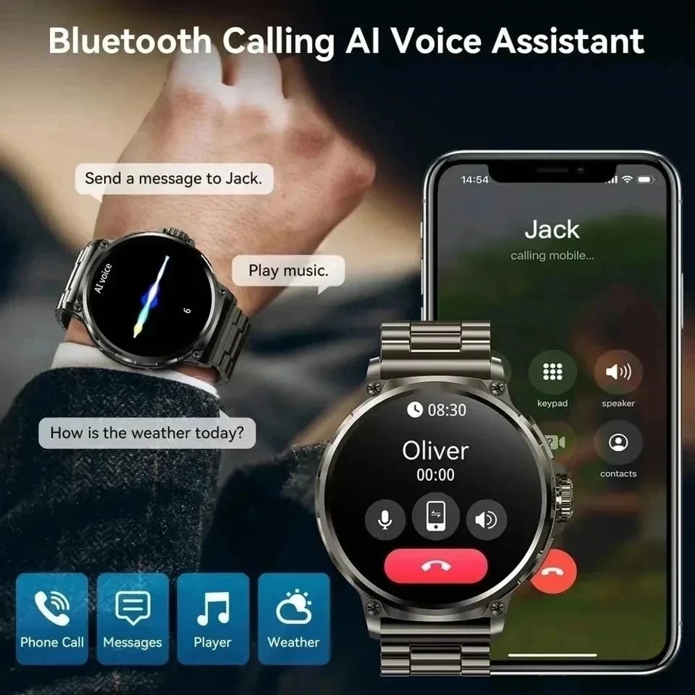 2025 V69 AMOLED Smart Watch Bluetooth Call Fitness Tracker With Ultra HD Display IP68 Waterproof 3