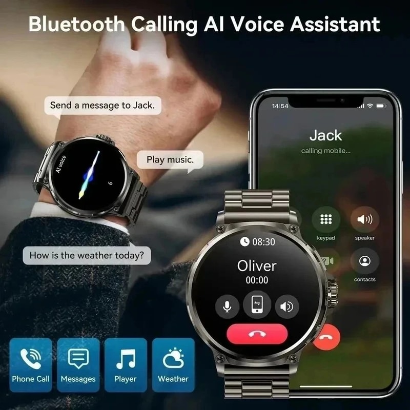 2025 V69 AMOLED Smart Watch Bluetooth Call Fitness Tracker With Ultra HD Display IP68 Waterproof 3