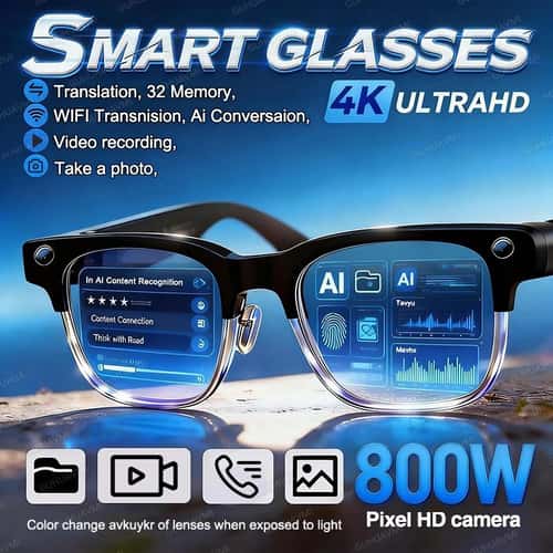 2026 AI Smart Glasses – 4K Camera Bluetooth Call Sunglasses with Voice Translation