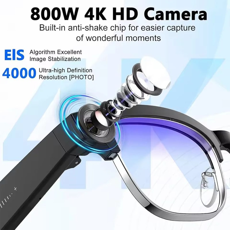 2026 AI Smart Glasses 4K Camera Bluetooth Call Sunglasses With Voice Translation 1