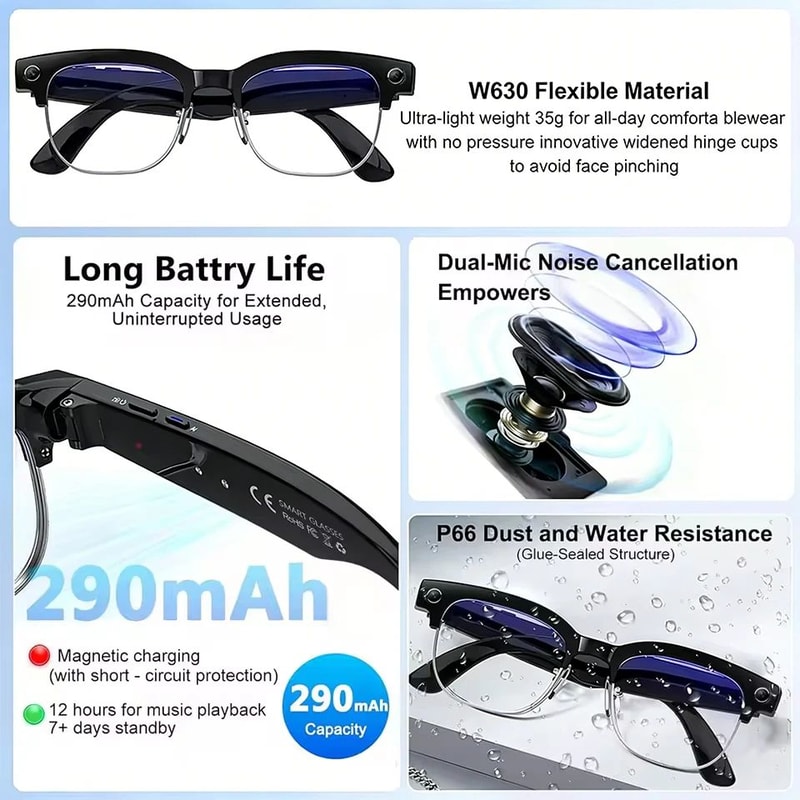 2026 AI Smart Glasses 4K Camera Bluetooth Call Sunglasses With Voice Translation 2