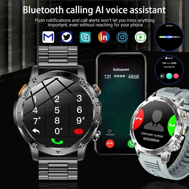 2025 AMOLED GPS Smart Watch Bluetooth Call NFC Fitness Tracker With 1000mAh Battery 2