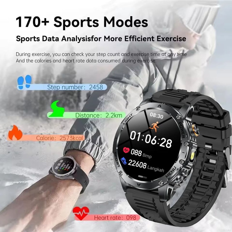 2025 AMOLED GPS Smart Watch Bluetooth Call NFC Fitness Tracker With 1000mAh Battery 5