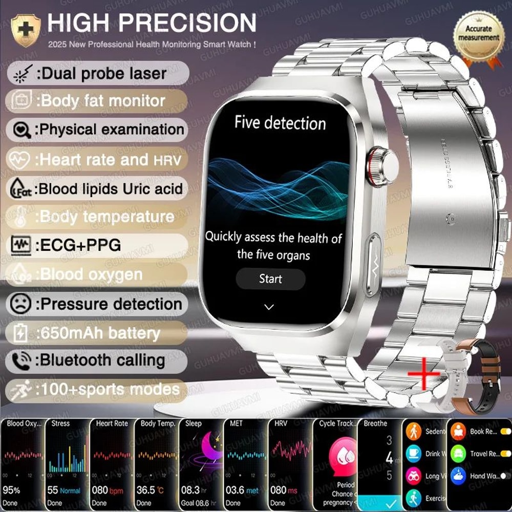 2026 AI Health Smart Watch AMOLED Bluetooth Call Fitness Tracker With ECG Wellness Monitoring 14