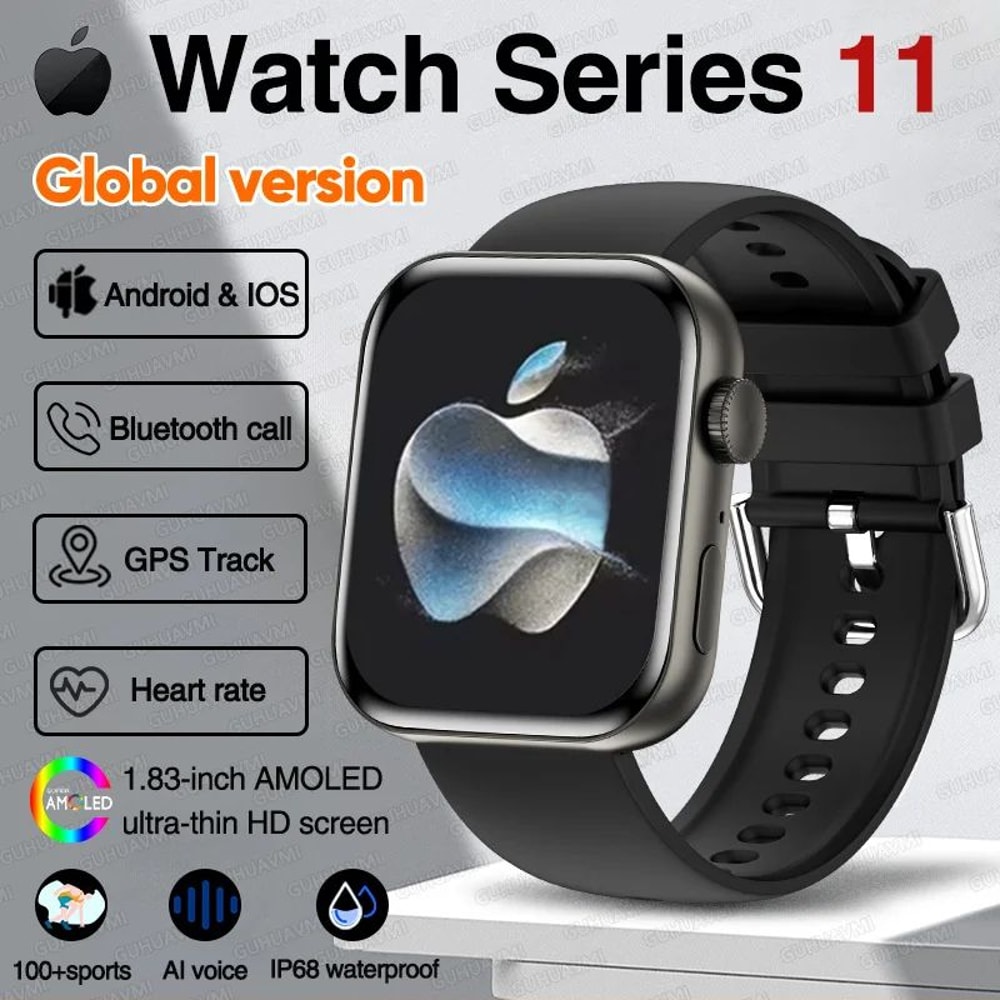 Series 11 AMOLED Smart Watch GPS Bluetooth Call Waterproof Fitness Tracker For Men Women 6