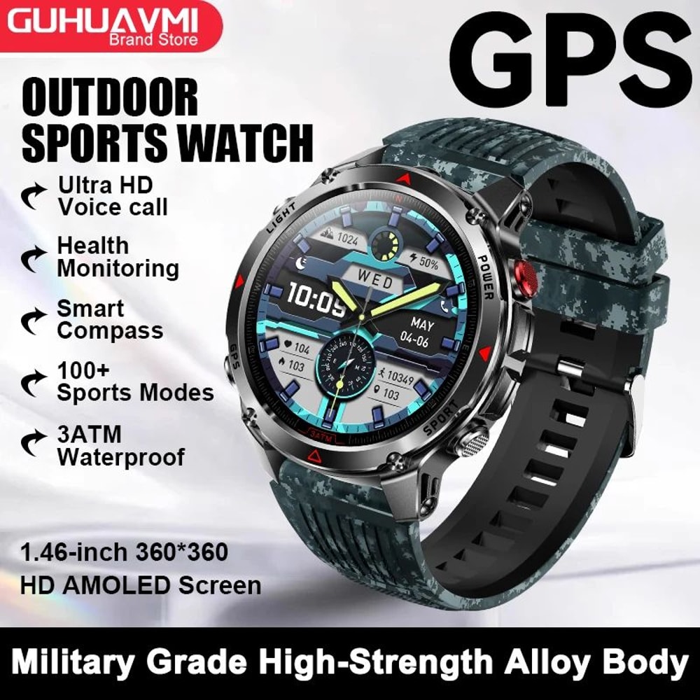 2025 GPS Navigation AMOLED Smart Watch Bluetooth Call Waterproof Fitness Tracker For Men Women 11