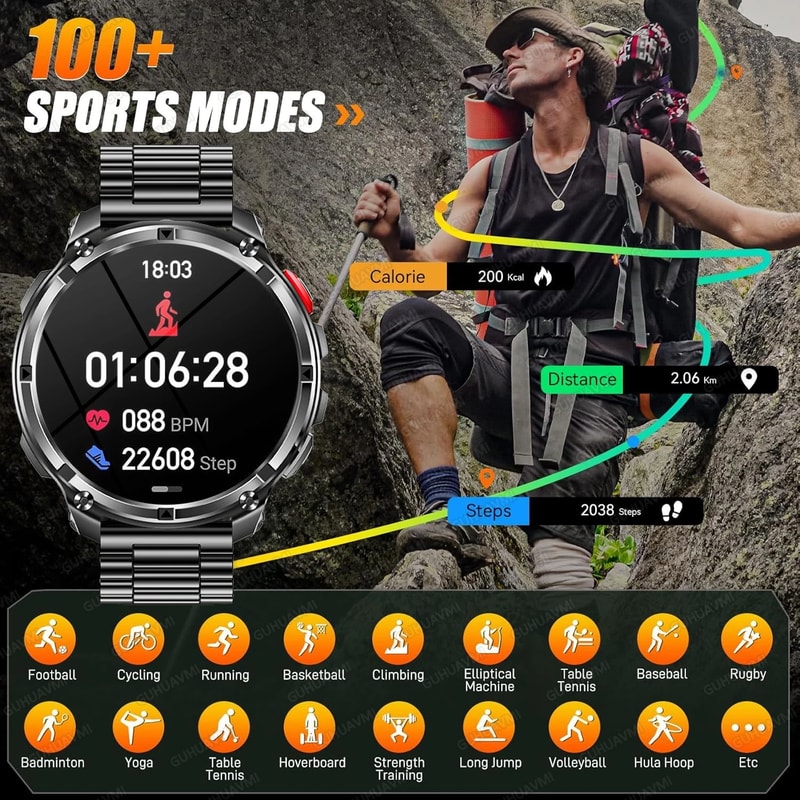 2026 TRex 3 Pro GPS Smart Watch AMOLED Military Waterproof Fitness Tracker With Bluetooth Call 4