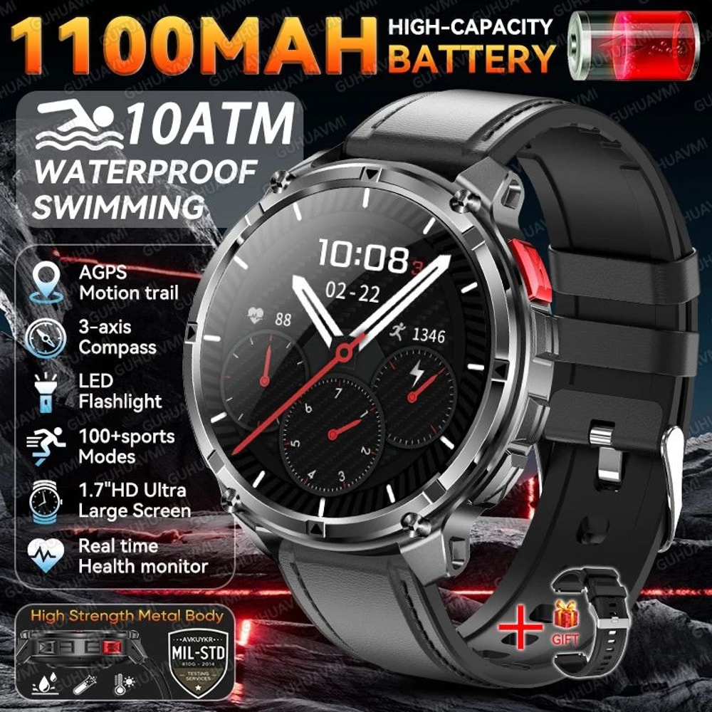 2026 TRex 3 Pro GPS Smart Watch AMOLED Military Waterproof Fitness Tracker With Bluetooth Call 12