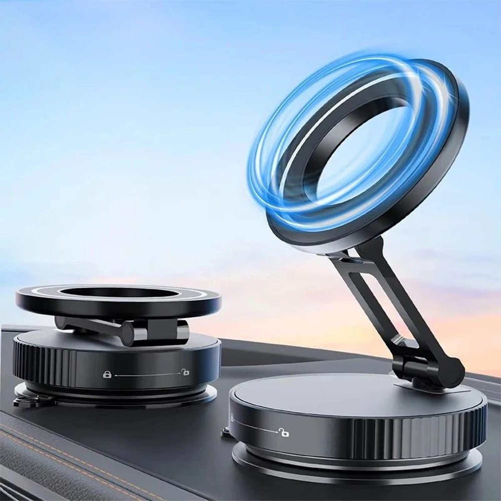 360 Magnetic Car Phone Holder Foldable Vacuum Suction Mount For Smartphones 8