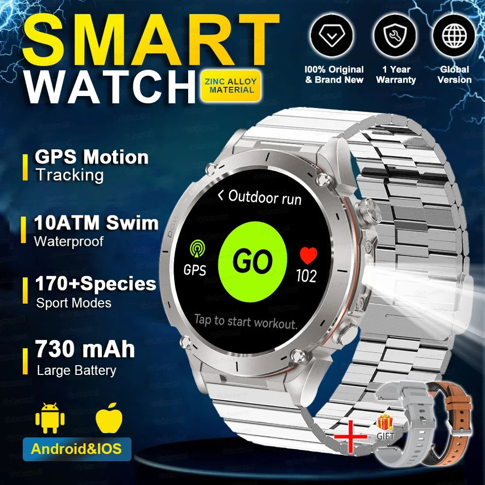 2025 Stratos 4 GPS Smart Watch 143in AMOLED Military Fitness Tracker With Compass Bluetooth Call 18