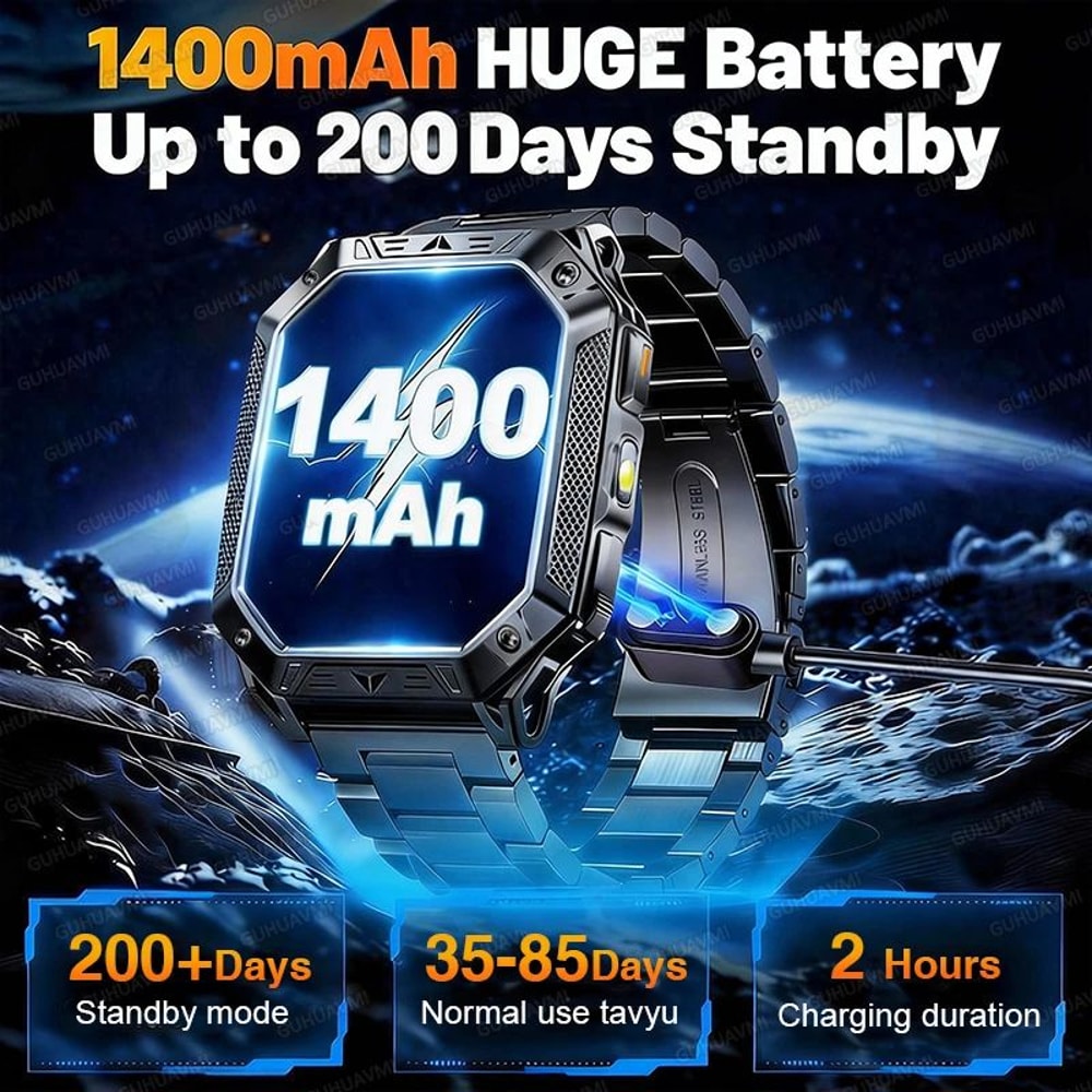 2026 TANK Military GPS Smart Watch 201in AMOLED Waterproof Fitness Tracker With 1400mAh Battery 0