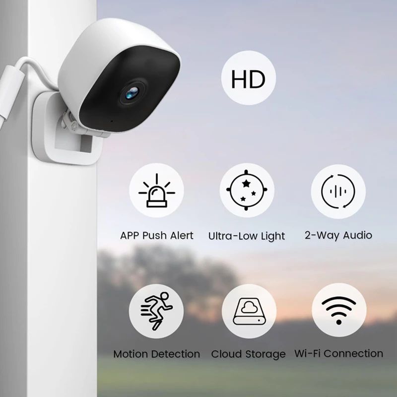 4K Mini WiFi Security Camera With Full Color Night Vision TwoWay Audio 4