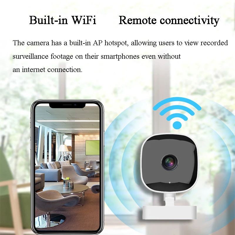 4K Mini WiFi Security Camera With Full Color Night Vision TwoWay Audio 5