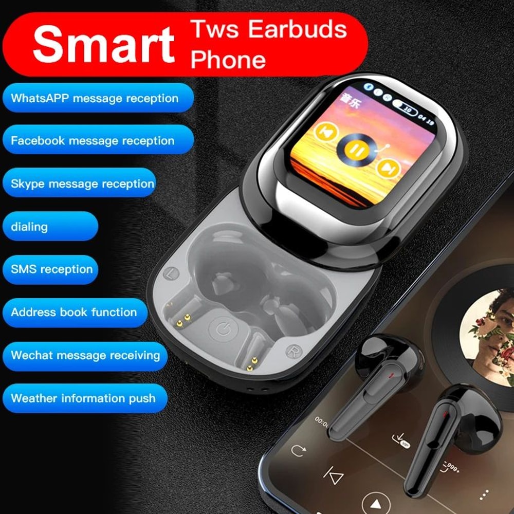 SEONE Smart Wireless Earbuds Bluetooth 54 TWS Headphones With LED Touch Screen Display ENC Noise 5