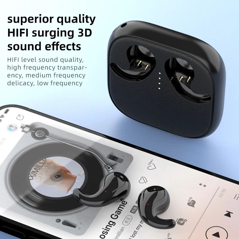 T70 TWS Wireless Earbuds Bluetooth 53 Sleep Earphones With USBC Charging Lightweight Comfortable F 5
