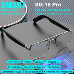 sg15 pro smart audio glasses – bluetooth 5.4 anti blue light wireless music sunglasses