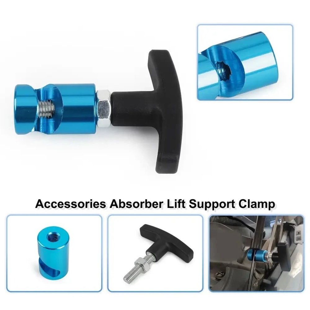 Universal Car Hood Support Clamp Aluminum Alloy AntiSlip Engine Cover Holder 3