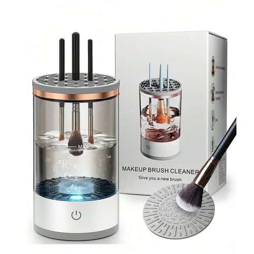 Electric Makeup Brush Cleaner Machine – Automatic Cosmetic Brush Washing & Drying Tool