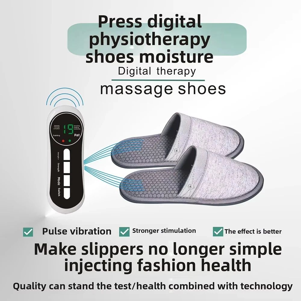 EMS Foot Massager Slippers Electric Pulse Massage Shoes With Remote Control Pain Relief Therapy 1