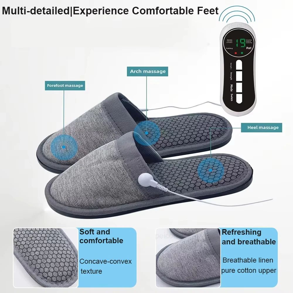 EMS Foot Massager Slippers Electric Pulse Massage Shoes With Remote Control Pain Relief Therapy 3