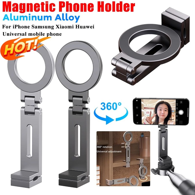 Universal Magnetic Phone Holder 360 Rotating HandsFree Airplane Travel Phone Mount 0