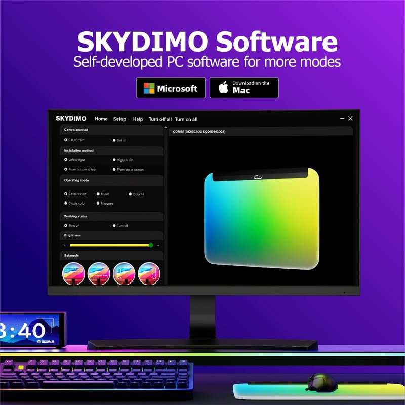 Smart RGB Gaming Mouse Pad LED Ambient Computer Backlight Screen Color Sync Desk Mat 1