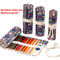 Canvas Roll Up Pencil Case Portable Brush Pen Organizer Cute Stationery Holder 8