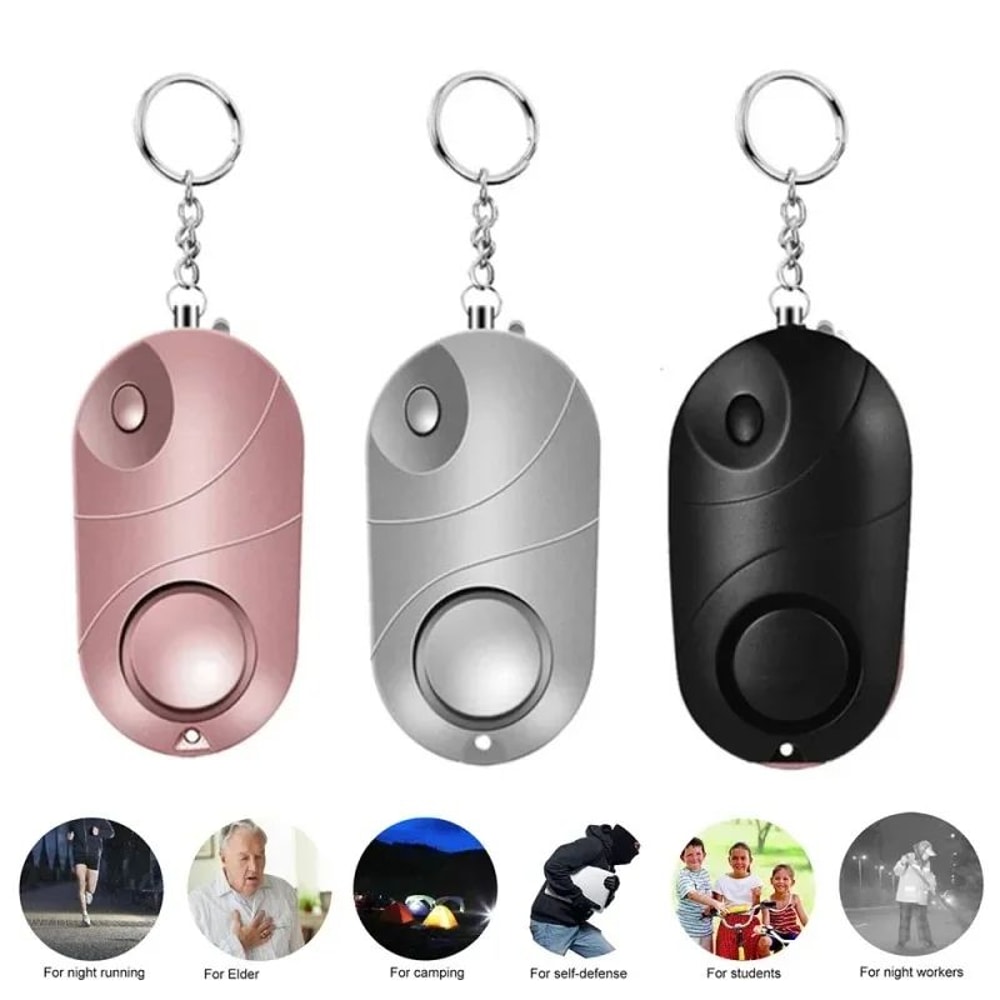 Personal Safety Alarm Keychain 130dB Emergency SelfDefense Siren With LED Flashlight 0