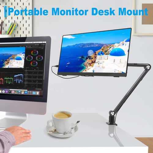 Adjustable Tablet Stand Holder – 360° Rotating Aluminum Desk Mount for iPad & Portable Monitors