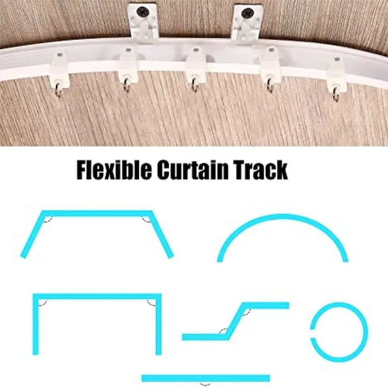 FlexiGlide Bendable Nano Silent Curtain Track Adjustable Modern Ceiling Rail System 4