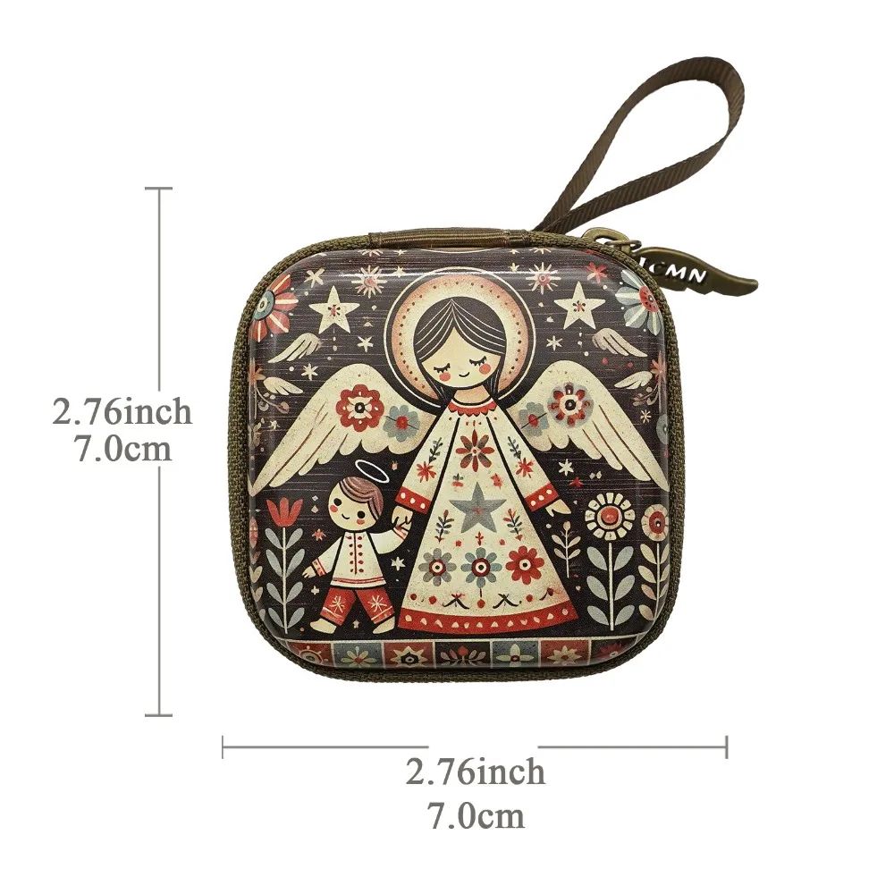 Portable Virgin Mary Rosary Storage Bag Zipper Christian Prayer Jewelry Case 9