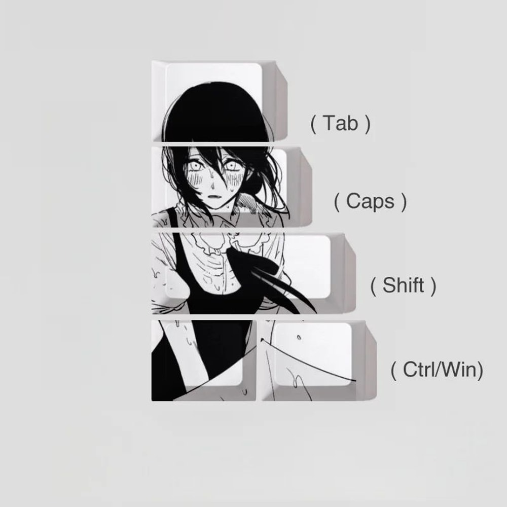Reze Anime PBT Keycaps Set Chainsaw Theme Cherry Profile Thermal Sublimation Keyboard Keycaps 6