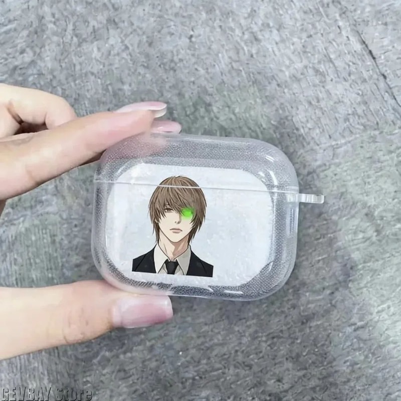 Death Note Anime TPU AirPods Case Clear Protective Cover For AirPods 4 3 Pro Featuring Light Yaga 6