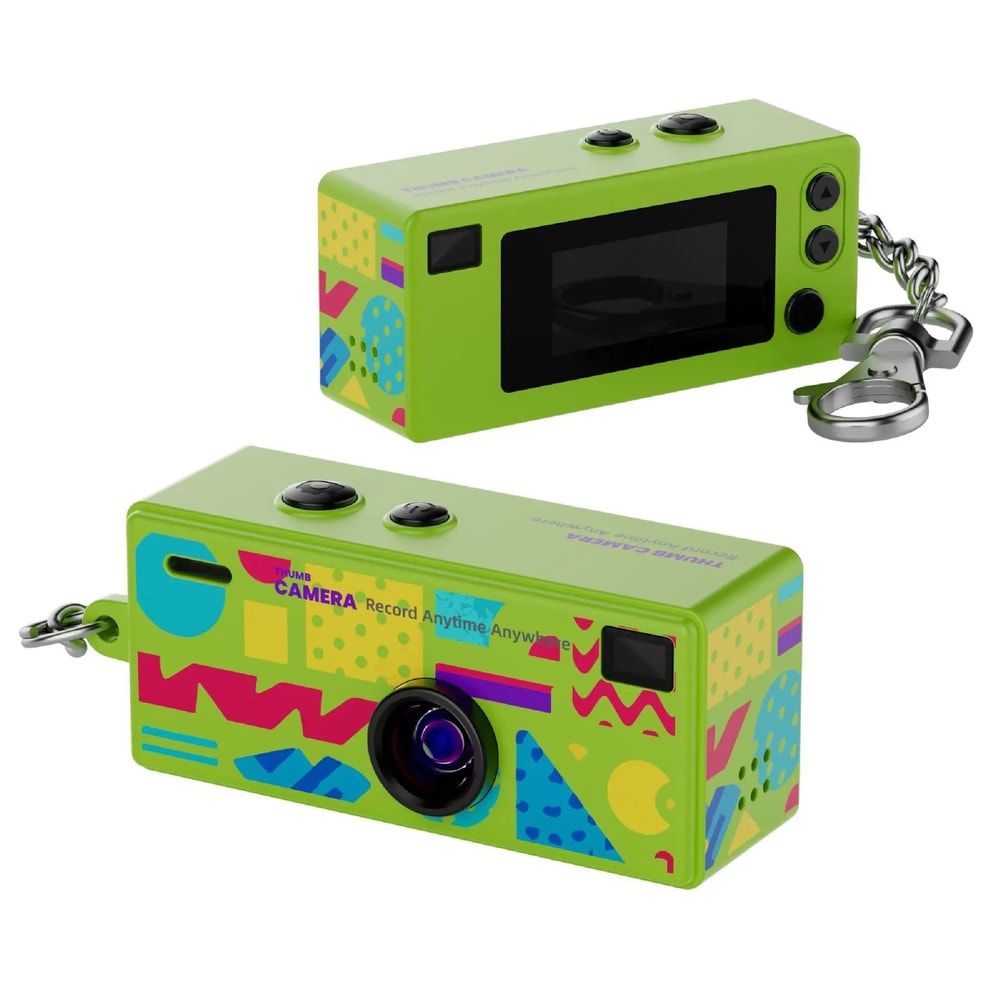 Retro 1984 Mini Thumb Camera Keychain Portable 1080P CCD Digital Video Camera For Kids Travel 13