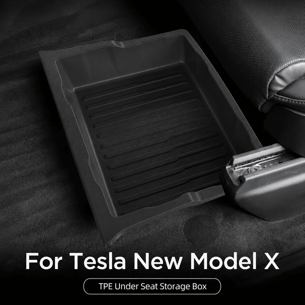 Tesla Model X Under Seat Storage Organizer Drawer Style Interior Storage Box For 20232026 Models 0