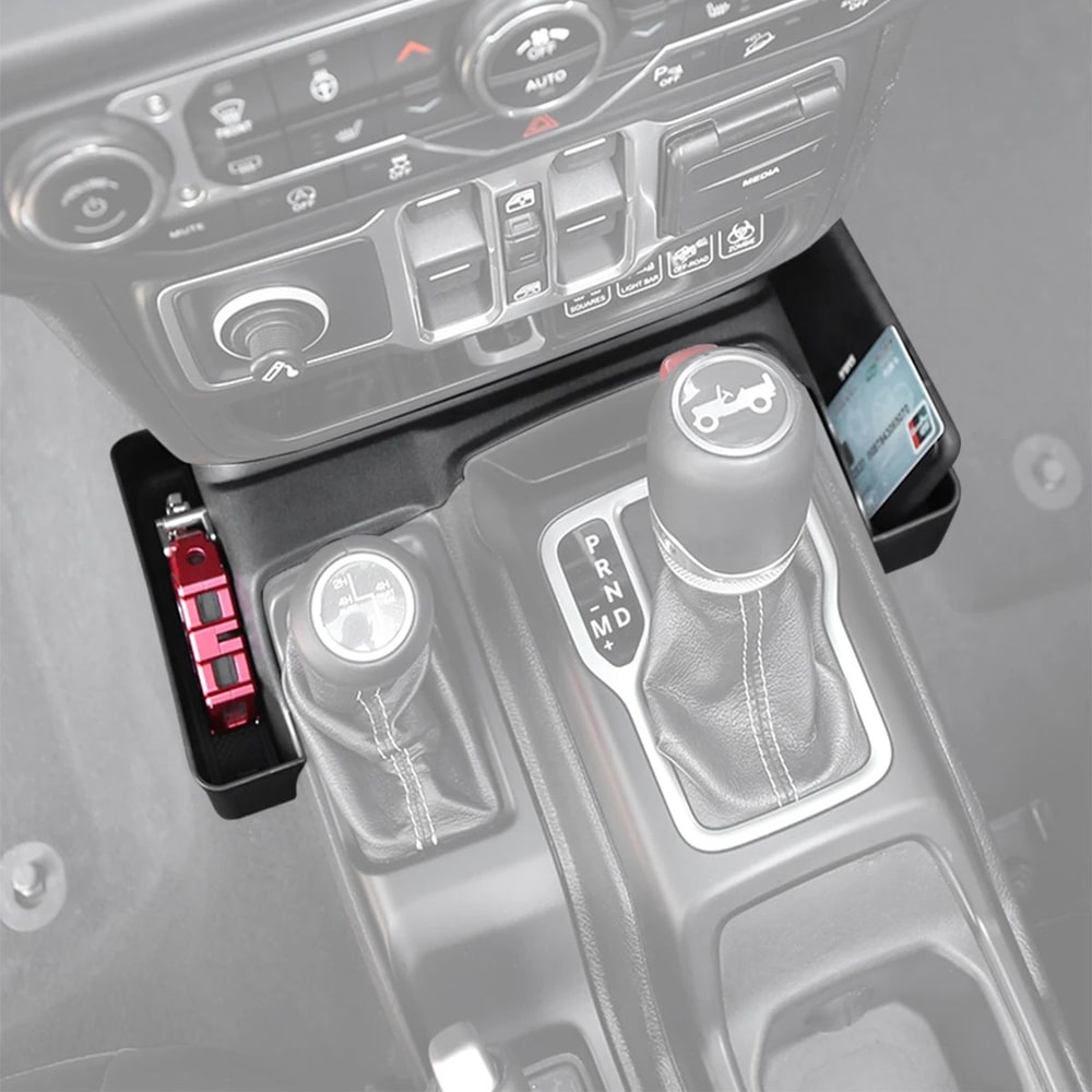 Jeep Wrangler JL Gladiator JT Gear Shift Organizer Tray Console Phone Holder Storage Box 20182024 5