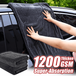 seametal 1200gsm microfiber car drying towel – ultra-absorbent scratch-free detailing cloth