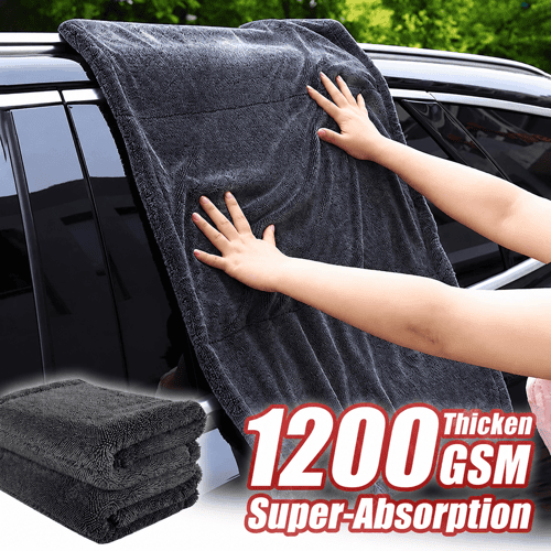 SEAMETAL 1200GSM Microfiber Car Drying Towel – Ultra-Absorbent Scratch-Free Detailing Cloth