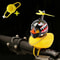 Squeaky Duck Bike Horn With Shark Helmet Propeller Cute Rubber Duck Bicycle Handlebar Decoration 6