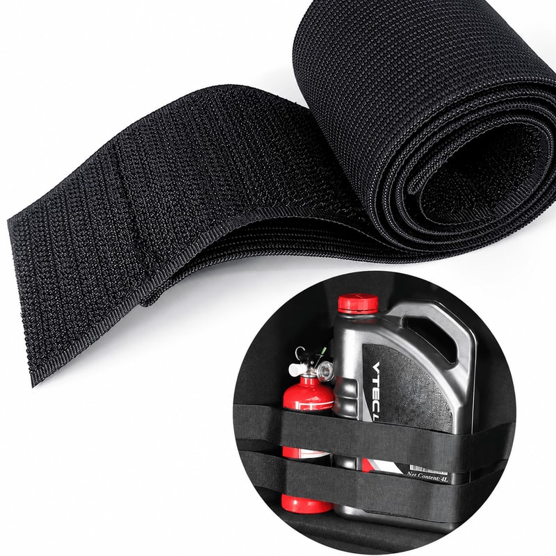 Universal Car Trunk Organizer Fixing Strap Adjustable Magic Tape Storage Belt 0