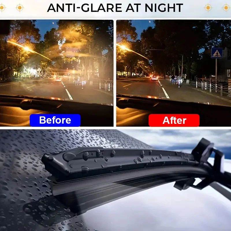 HydroGuard Car Glass Polish Coating Kit Windshield Oil Film Remover Rain Repellent 4