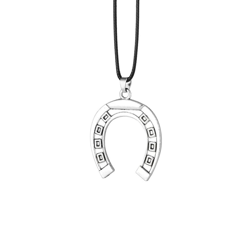 Lucky Horseshoe Car Pendant Zinc Alloy Rearview Mirror Hanging Ornament 6
