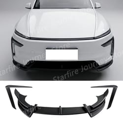glossy black front bumper body kit for tesla model y juniper 2025+ – front lip, wind blade trim & side skirts
