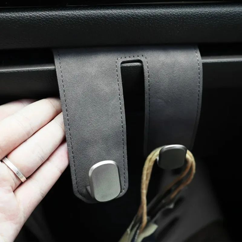 Universal Car Glove Box Hook Organizer Luxury Leather Interior Storage Hanger With Single Double