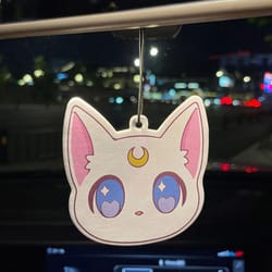 cute pink cat car air freshener pendant – freesia & english pear hanging fragrance decor