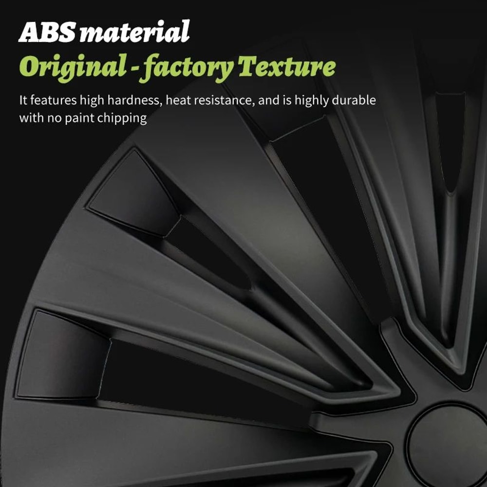 4pcs Tesla Model Y 19Inch Turbine Style Matte Black Hubcap Covers ABS Wheel Cap Replacement Set 20 4