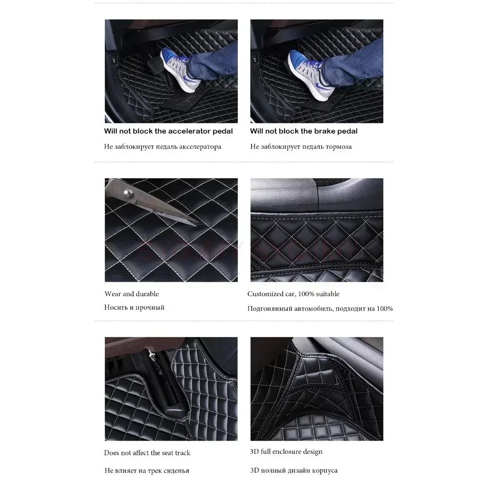 Custom 3D Artificial Leather Car Floor Mats For Ford Explorer Focus Waterproof Interior Protectio 5